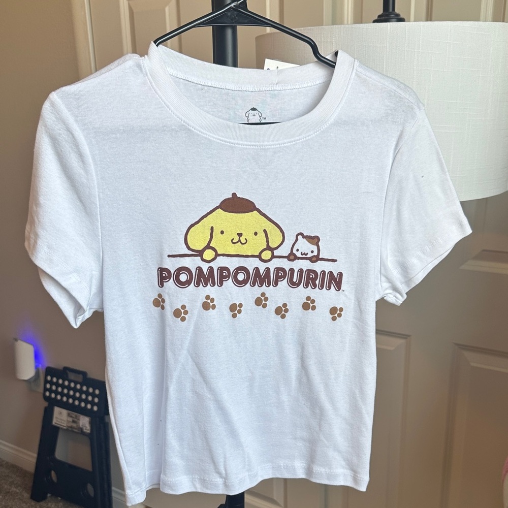 Sanrio Pompompurin Tee - White with Yellow & Brown